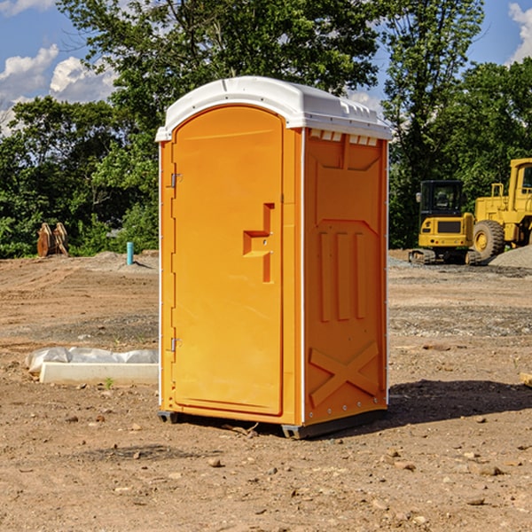 can i customize the exterior of the portable toilets with my event logo or branding in Falmouth MI